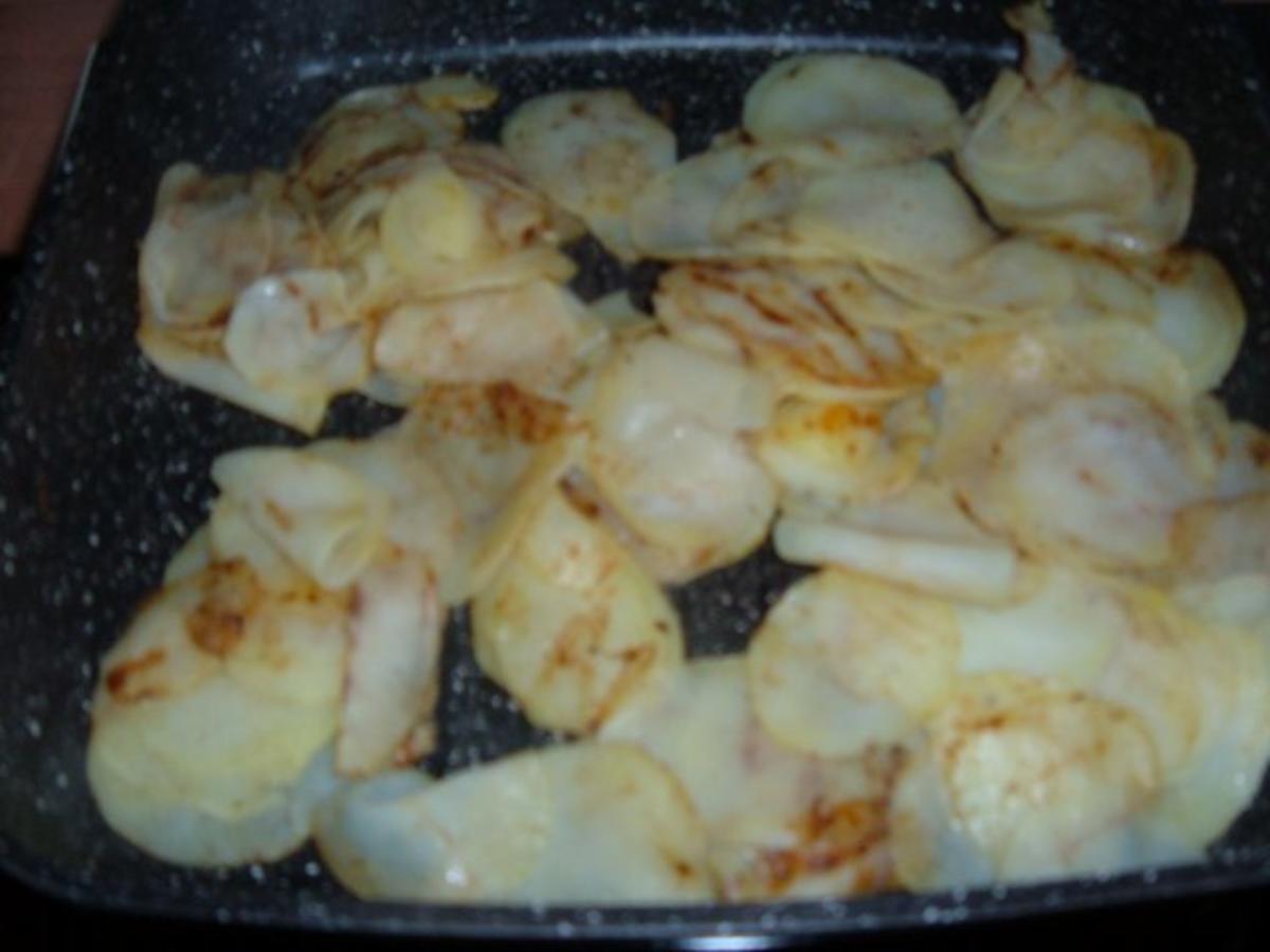 Fisch : Lachs auf Kartoffeln ,Zucchini, Zwiebeln - Rezept - Bild Nr. 4