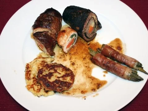 Steakroulade "Gaucho-Art" mit Majoran-Rösti und Prinzessbohnen - Rezept