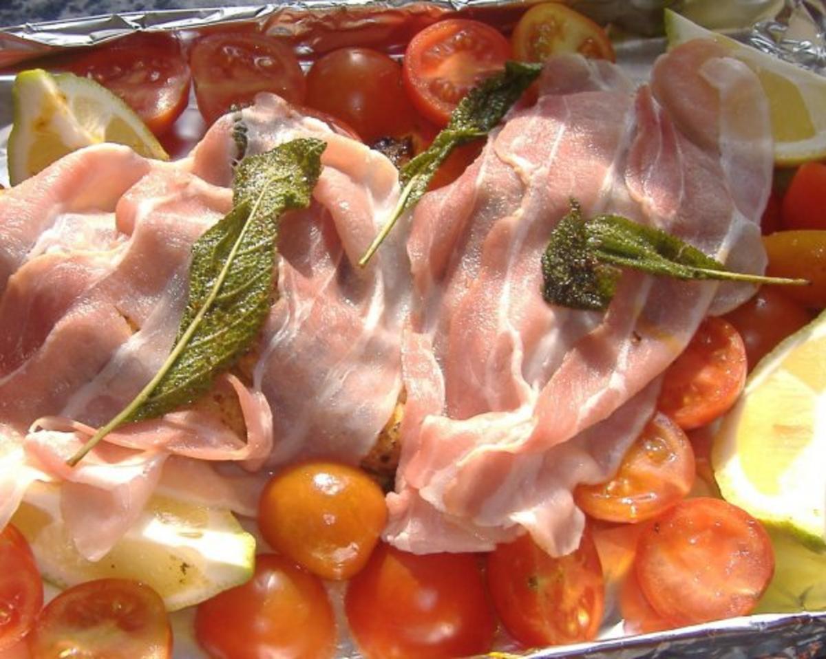 Gebackene Hähnchenbrust mit Speck und Tomaten - Rezept - Bild Nr. 3