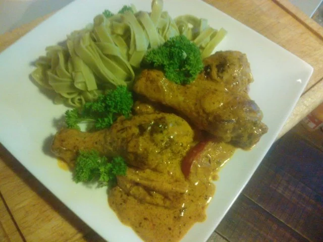 Tikka-Masala Huehnchen-Pfanne mit Pasta (sehr feurig, aber pikant) - Rezept - Bild Nr. 4