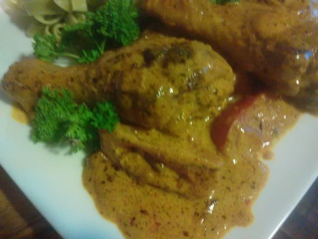 Tikka-Masala Huehnchen-Pfanne mit Pasta (sehr feurig, aber pikant) - Rezept - Bild Nr. 5