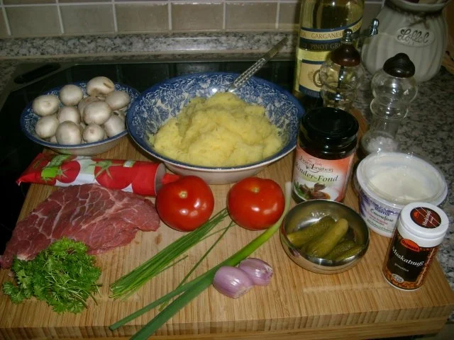 Rindfleischpfanne á la Stroganoff mit Kräuter-Rösti>> - Rezept - Bild Nr. 3