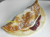 Rezept: Eierpfannenkuchen mit Cranberrie - Kompott Eierpfannenkuchen mit Cranberrie - Kompott - Rezept