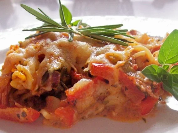 Rezept: Cremiger Nudelauflauf à la Peperonata Cremiger Nudelauflauf à la Peperonata - Rezept