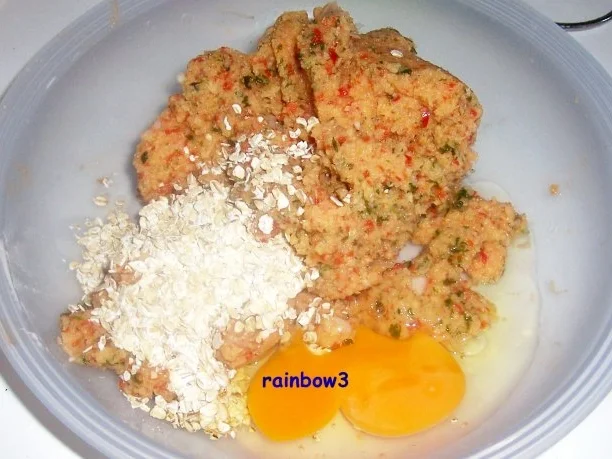 Kochen: Kartoffel-Gemüse-Bratlinge mit scharfem Ananas-Frischkäse-Dip - Rezept - Bild Nr. 5