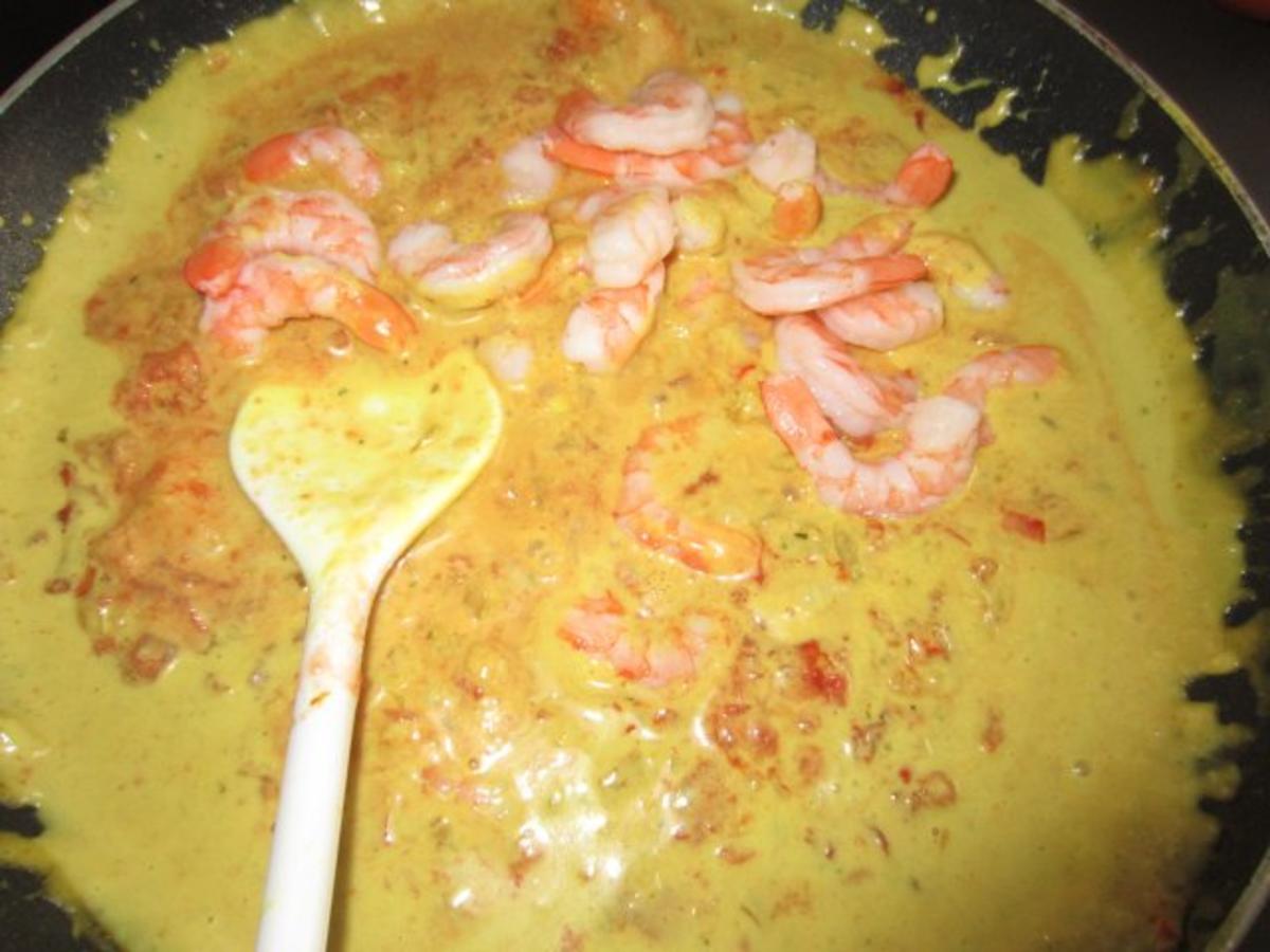 Indische Garnelen Spinat Pfanne mit Basmati Reis - einfach - 75 kcal/100g