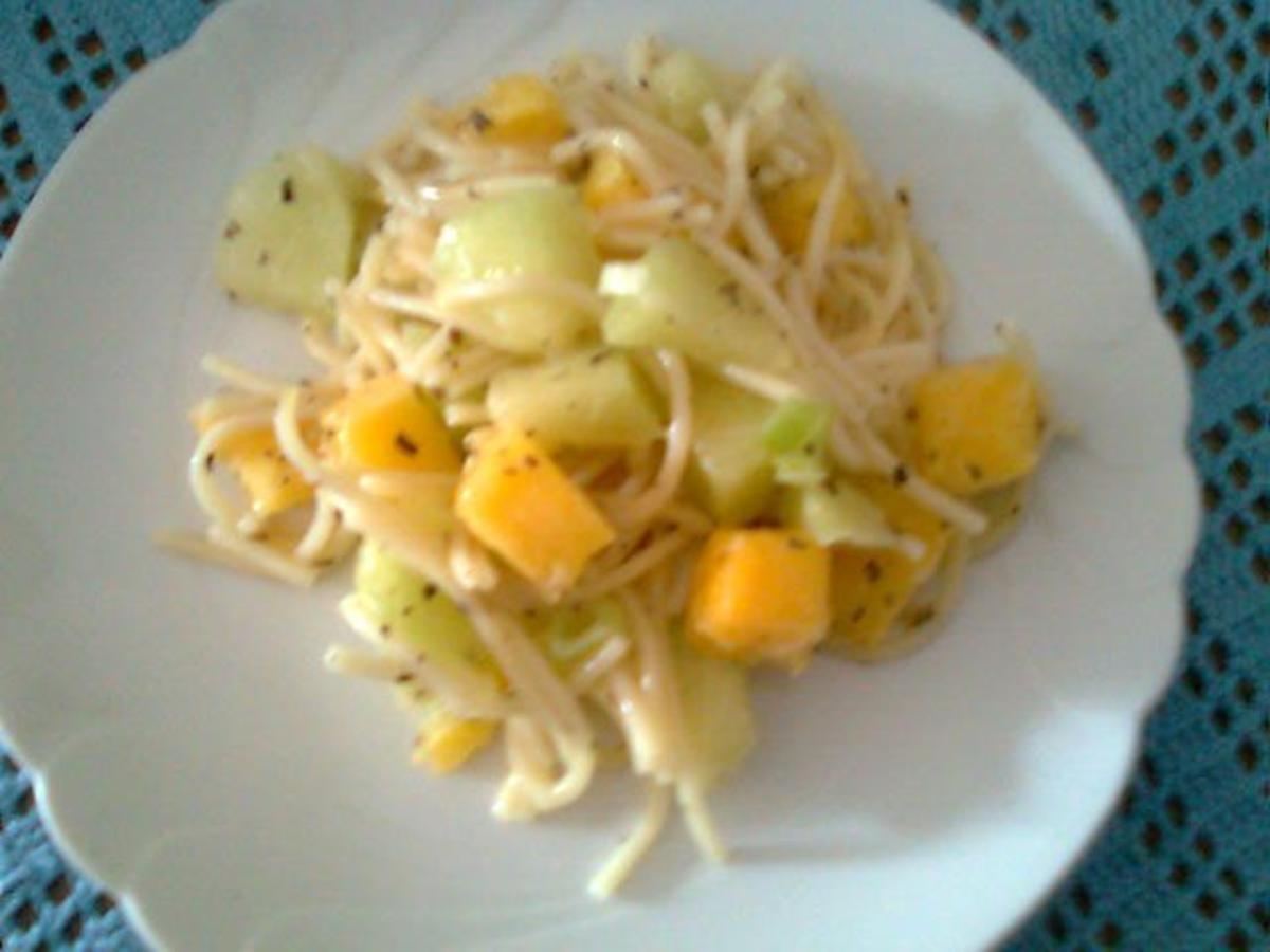 Bilder für Spaghettisalat mit Mango und Honigmelone - Rezept