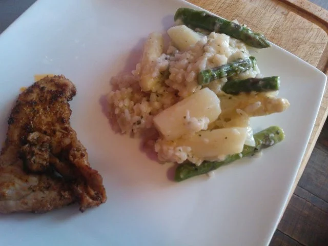 Spargel-Risotto (vom weissen und gruenen Spargel) - Rezept - Bild Nr. 3