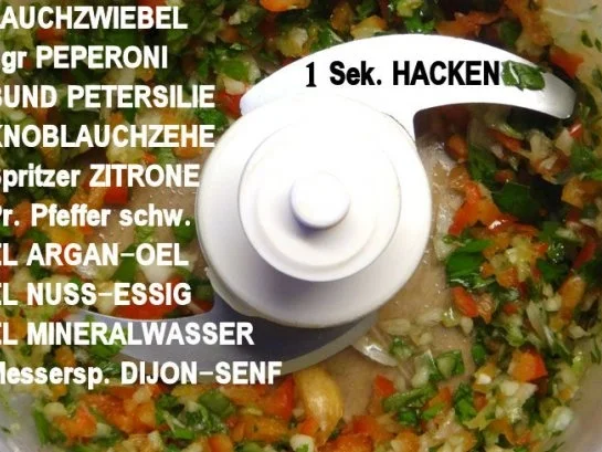 Spargel an Vinaigrette und Knusper Schinken-Kaese-Rollen - Rezept - Bild Nr. 3