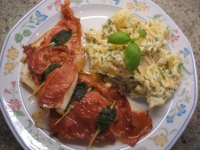 Rezept: Fisch: Scholle - Saltimbocca di passera di mare Fisch: Scholle - Saltimbocca di passera di mare - Rezept