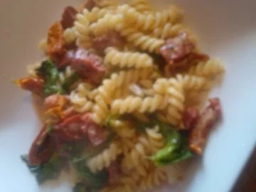 Pasta con indivia e chorizo - Rezept