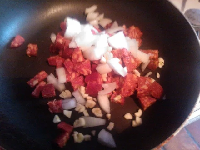 Pasta con indivia e chorizo - Rezept - Bild Nr. 2