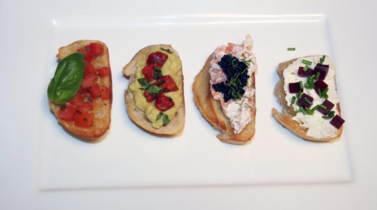 Crostini Quartett - Rezept mit Bild - kochbar.de Crostini Quartett - Rezept mit Bild - kochbar.de
