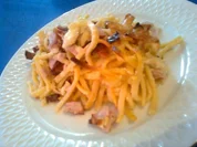 Spätzle mit Leberkäse und Camenbert überbacken - Rezept