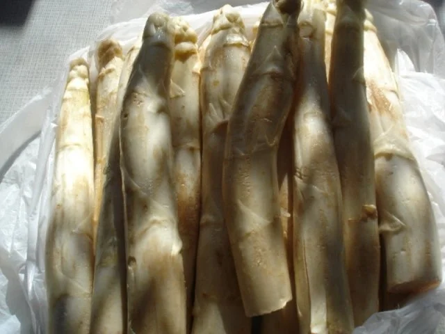 Paniertes Rindersteak mit Spargel, Kartoffelrollen und zerlassener Butter - Rezept - Bild Nr. 3