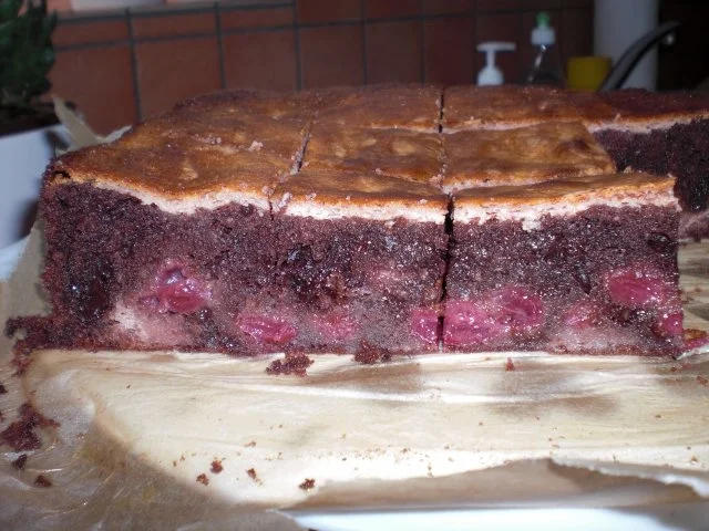 Schoko-Kirsch-Kuchen mit einem Guss, - Rezept - Bild Nr. 11