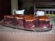 Schoko-Kirsch-Kuchen mit einem Guss, - Rezept