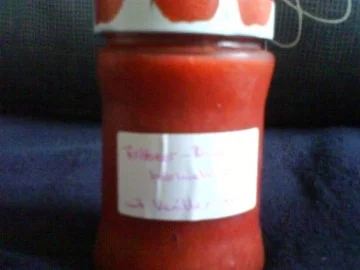 Erdbeer-Rhabarbermarmelade mit Vanillenote - Rezept