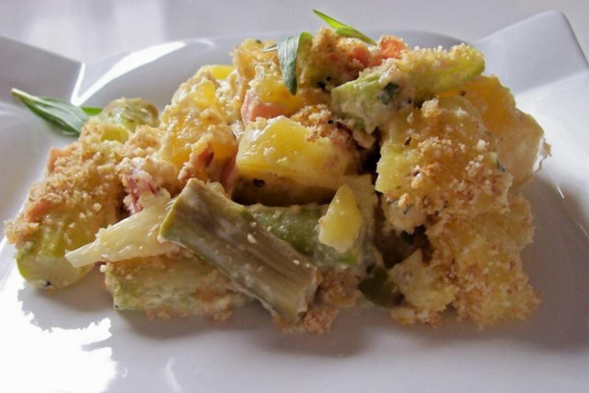 Bilder für Weiß-grüner Spargel-Kartoffel-Auflauf - Rezept