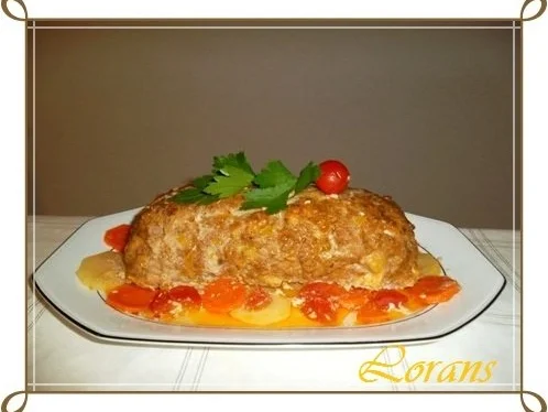 ❀´ Gefüllter Hackbraten auf Gemüsebett`❀´ - Rezept