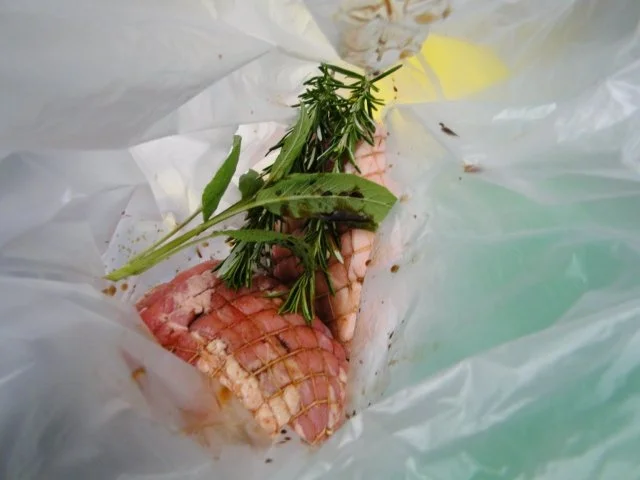 Spanferkelrollbraten bei NT und Spargel in Alufolie - Rezept - Bild Nr. 3