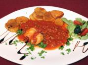 Lulas recheadas Batatas Fritas - Rezept