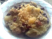 Reispfanne mit Kidneybohnen,Mettklößchen und Grapefruit - Rezept