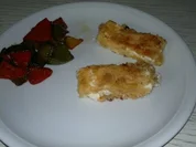 Panierter Fetakäse mit Paprikagemüse - Rezept