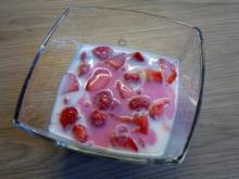 Buttermilchgelee mit frischen Erdbeeren - Rezept
