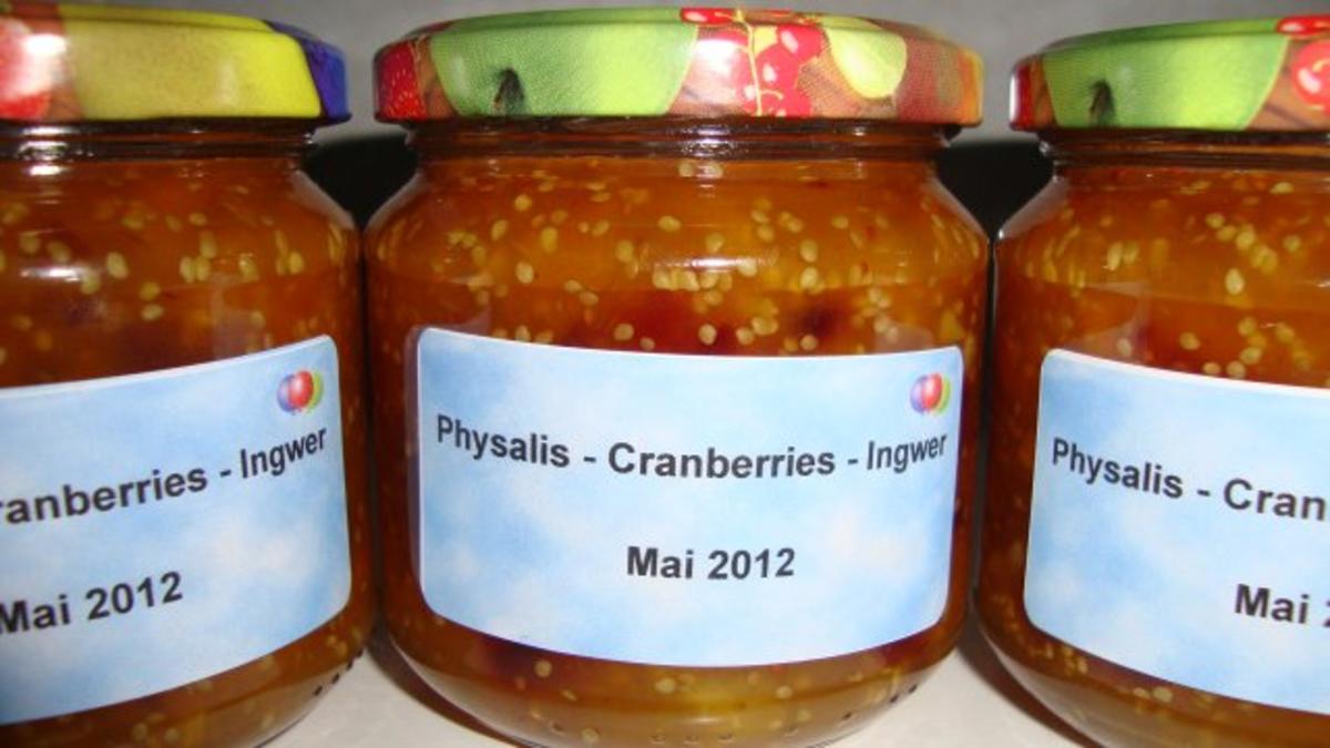 Physalis-Cranberries-Ingwer Marmelade - Rezept - kochbar.de