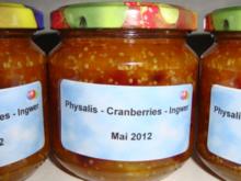 Physalis-Cranberries-Ingwer Marmelade - Rezept