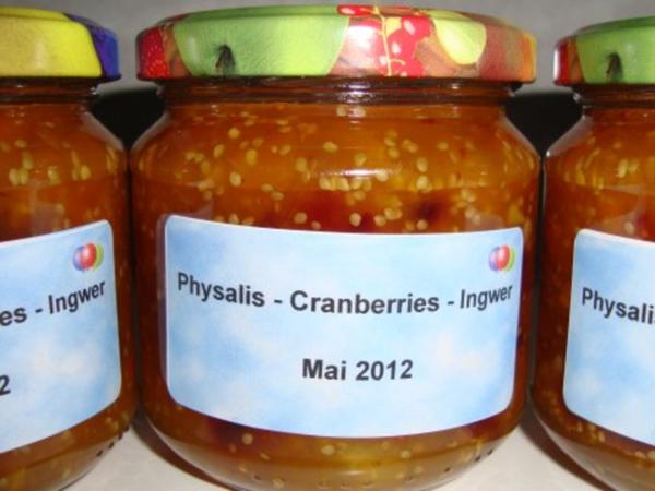 Physalis-Cranberries-Ingwer Marmelade - Rezept - kochbar.de