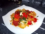 Chorizo-Fleckerl mit rotem Spitzpaprika - Rezept