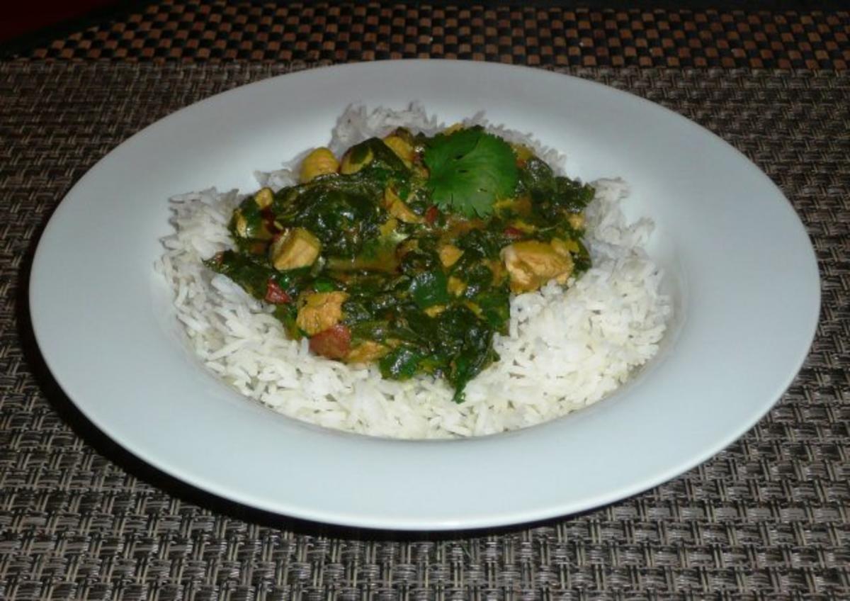 Bilder für Hühnchencurry mit Blattspinat - Rezept