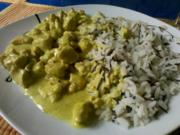 Geflügel: Green-Curry-Sahnegeschnetzeltes mit Wildreis - Rezept