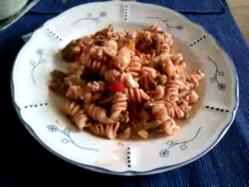 Nudelsalat mit Hackfleisch, Paprika und grünen Bohnen - einfach - 439 ...
