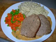 Hackbraten mit Pilz Rahmsoße - Rezept