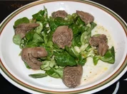 Hähnchen Leber Mariniert auf Feldsalat - Rezept