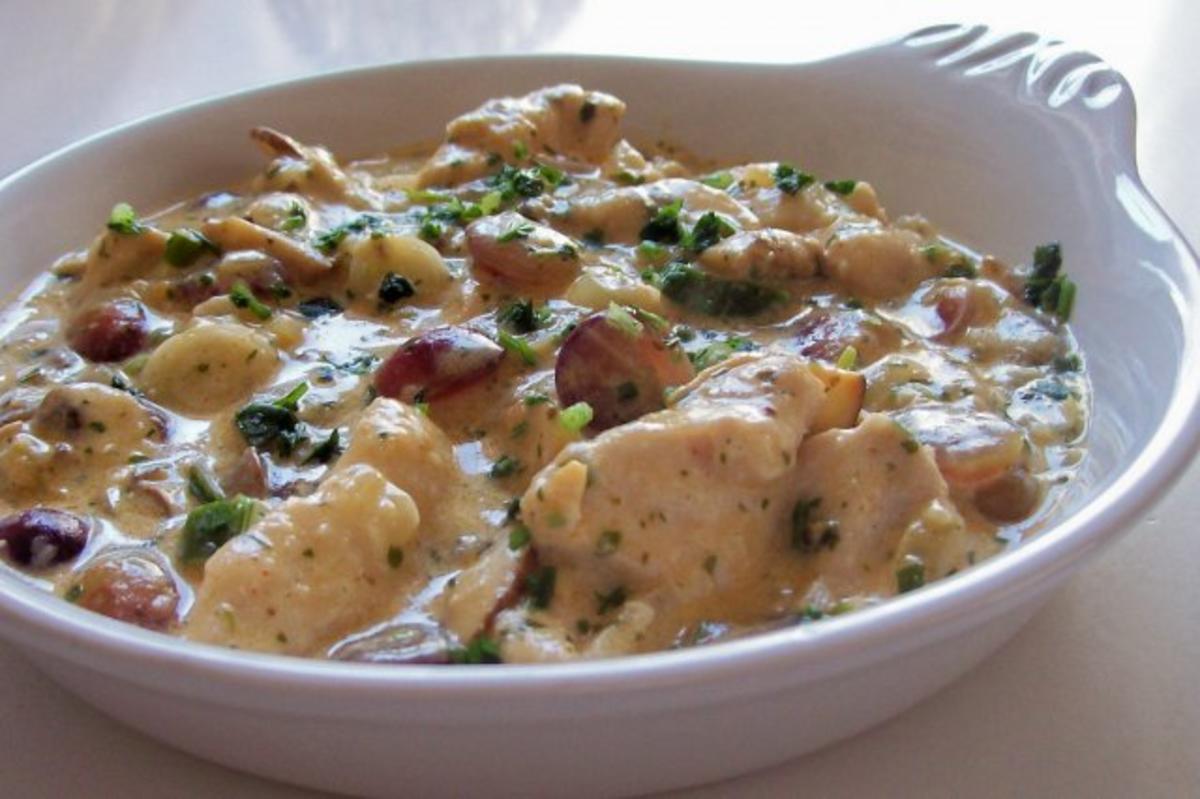 Hähnchengeschnetzeltes in Trauben-Meerrettich-Sahne - Rezept - kochbar.de