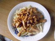 Putengeschnetzeltes pikant auf Nudeln - Rezept