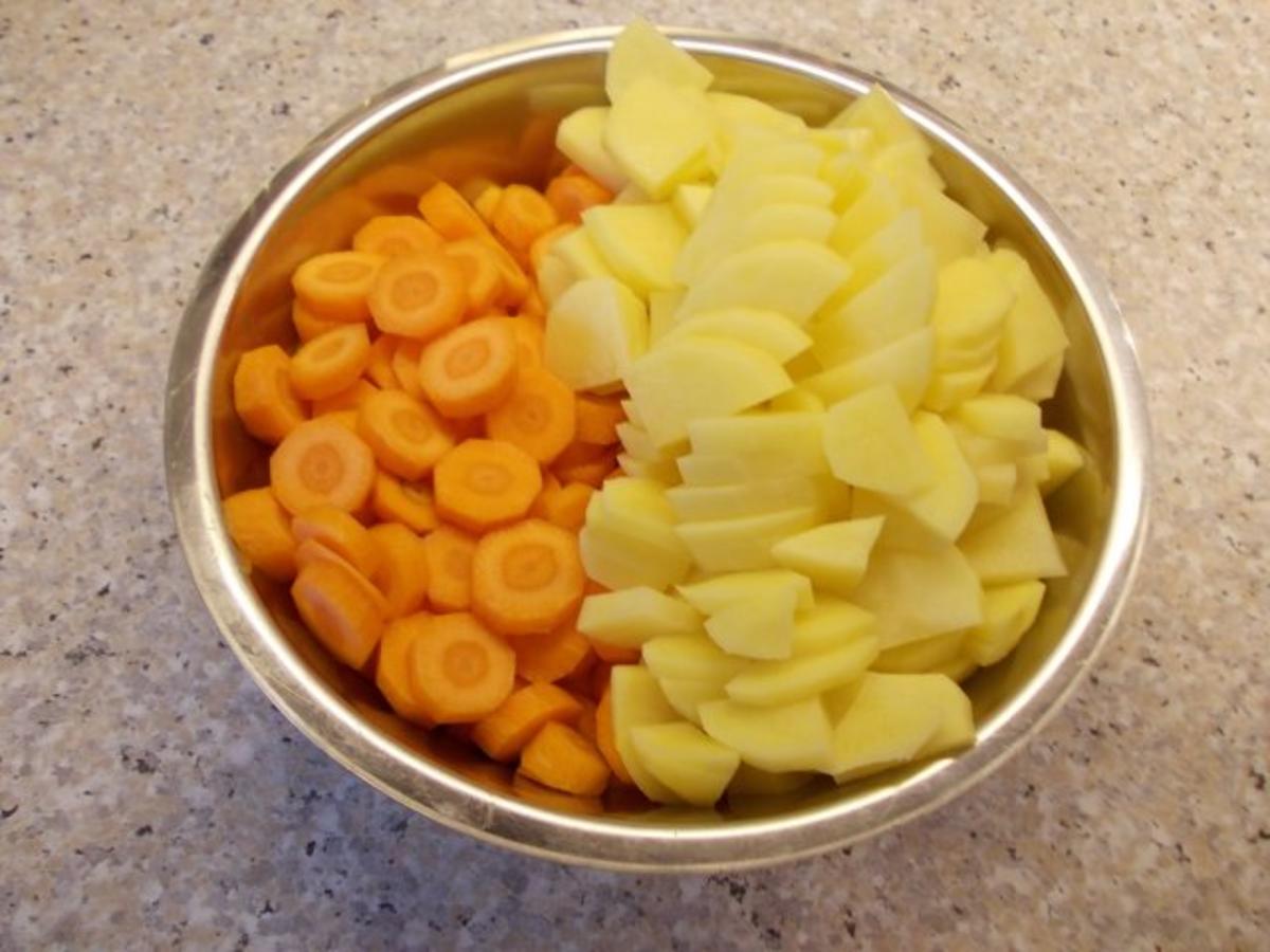 Kartoffel Karottengemüse mit Dörrfleisch - einfach - 227 kcal/100g