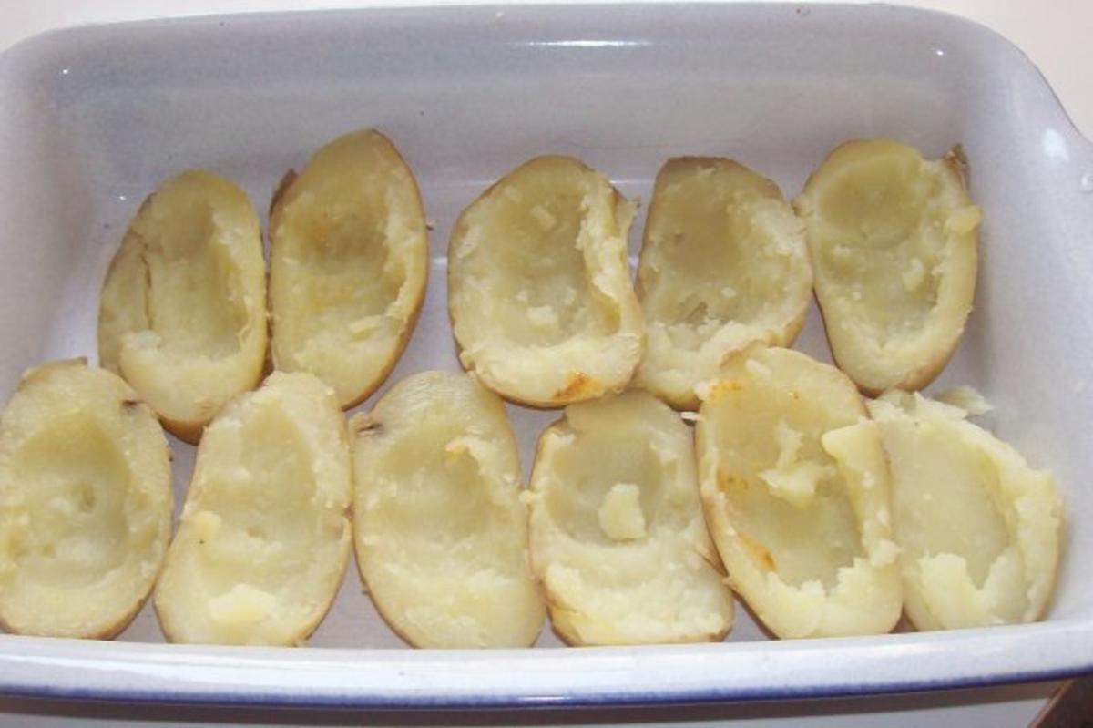 Gratinierte Kartoffeln mit Ziegenfrischkäse und Apfel-Paprika-Füllung - Rezept - Bild Nr. 4