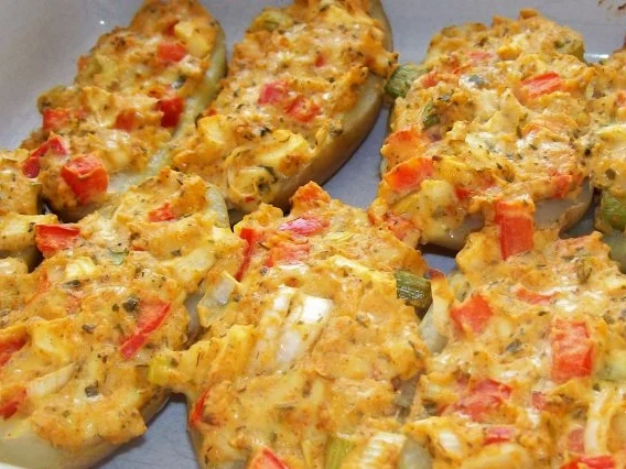 Gratinierte Kartoffeln mit Ziegenfrischkäse und Apfel-Paprika-Füllung - Rezept - Bild Nr. 6