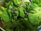 Grüner Salat mit Zitronen-Löwenzahn-Dressing  und Schnittlauch-Blüten - Rezept