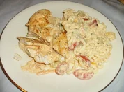 Rezept: gegrillte Hähnchenbrust mit Frischkäse-Tomaten-Füllung gegrillte Hähnchenbrust mit Frischkäse-Tomaten-Füllung - Rezept