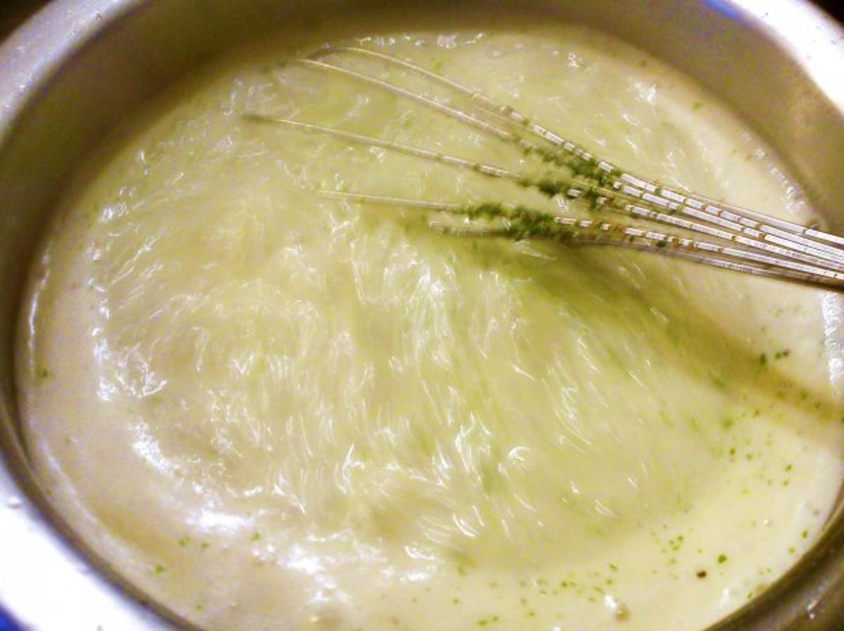 Gebackenes Kabeljaufilet an Estragon-Senf-Sauce und Kartoffelstampf - Rezept - Bild Nr. 4