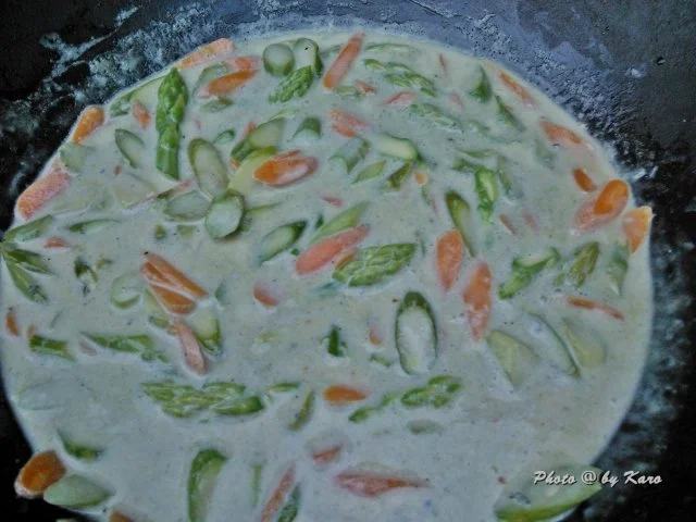 Spargel - Möhren Mix mit Gorgonzola Pasta - Rezept - Bild Nr. 4