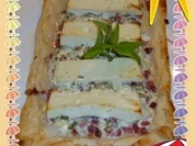 Blätterteig : mit Spargel , Schinken und Feta - Rezept