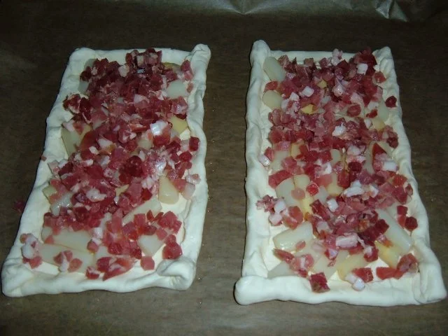 Blätterteig : mit Spargel , Schinken und Feta - Rezept - Bild Nr. 3