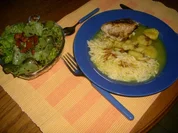 Schnweinetasche á la Karibik mit Salat - Rezept